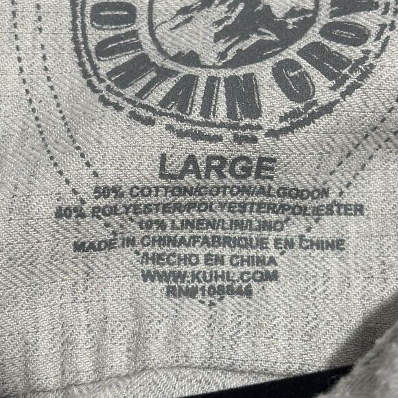 Kuhl Shirt Mens Large Gray Shiftr Granite Long Sleeve Button Up Linen Blend - Picture 5 of 14